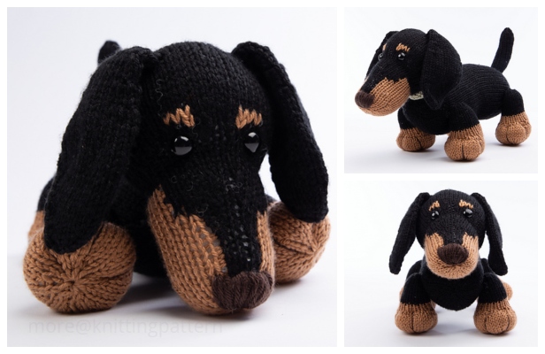 Knit Toy Dachshund Dog Free Knitting Patterns Knitting