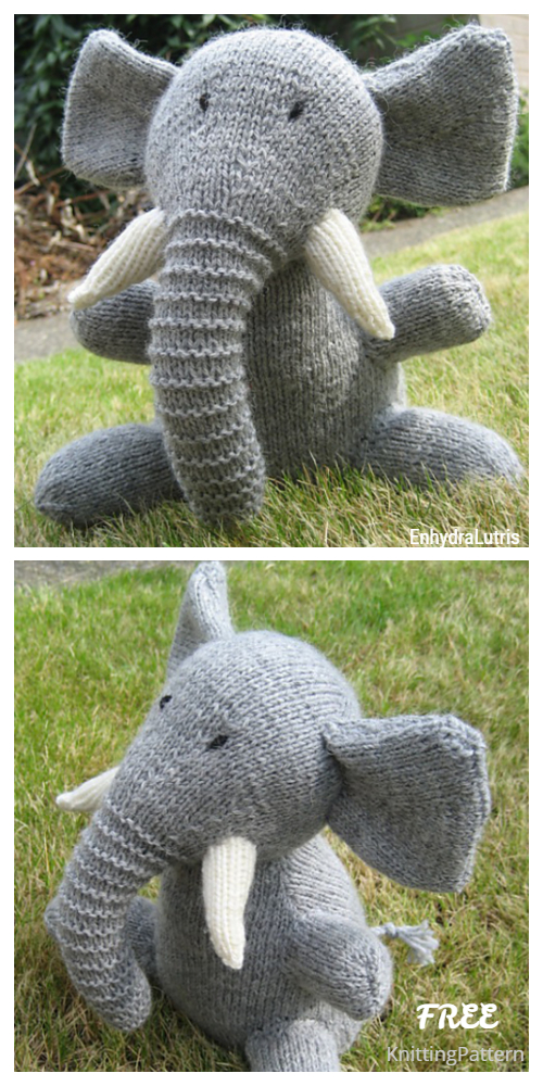 Knit Elephant Toy Free Knitting Patterns Knitting Pattern
