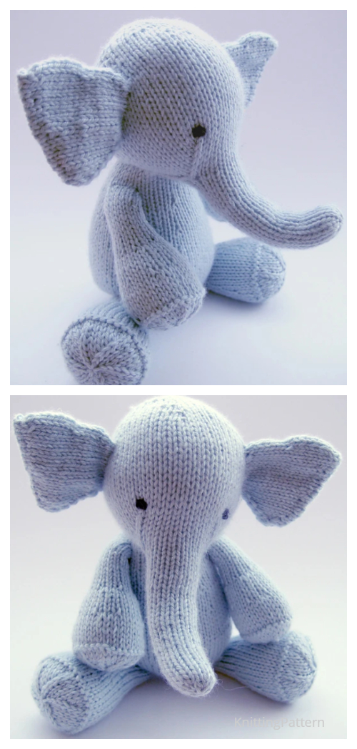 Knit Elephant Toy Free Knitting Patterns Knitting Pattern