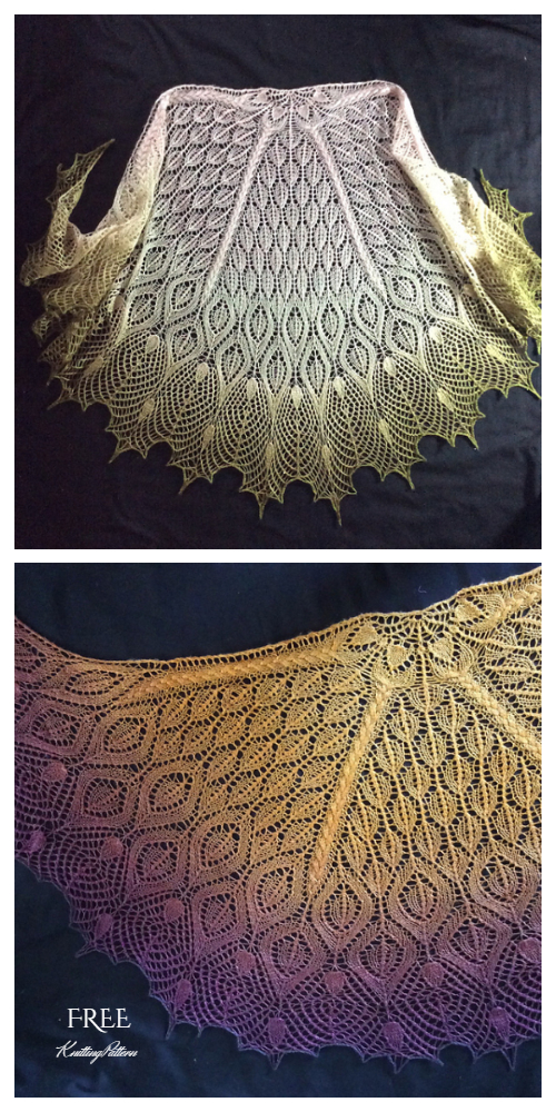 Knit Triangle Lace Shawl Free Knitting Patterns Knitting