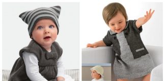 Knit Baby Dress Hat And Booties Set Free Knitting Patterns