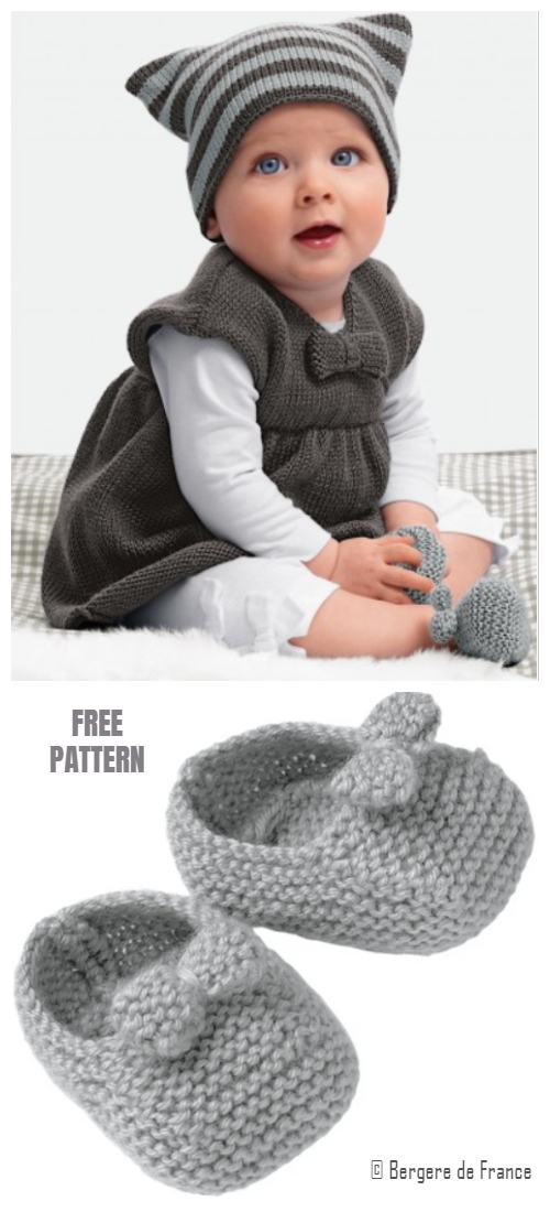 Knit Baby Dress Hat And Booties Set Free Knitting Patterns