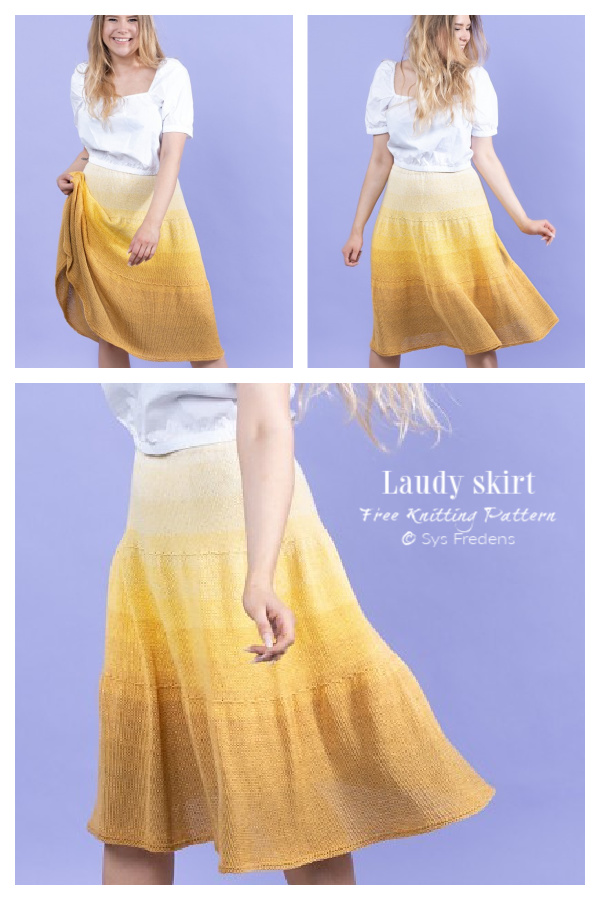 Easy Knit Women Laudy skirt Free Knitting Pattern