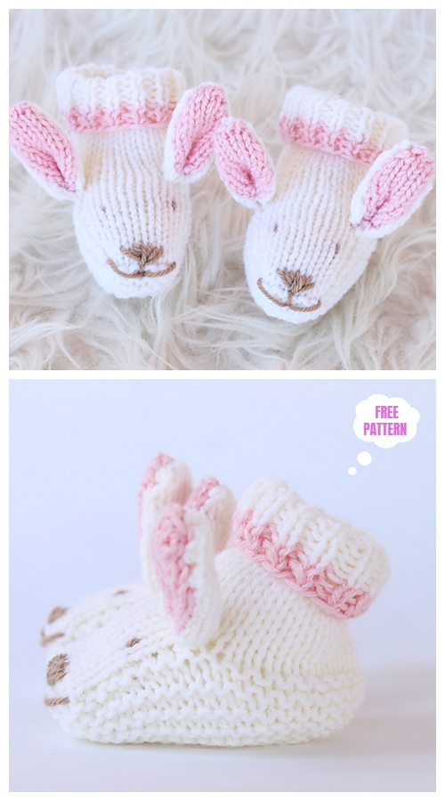 Knit Baby Bunny Slippers Free Knitting Patterns