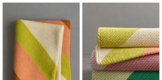 Knit Colorful Corner Blanket Free Knitting Patterns