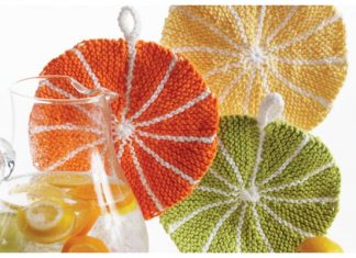 Knit Fruit Citrus Slice Dishcloth Free Knitting Patterns