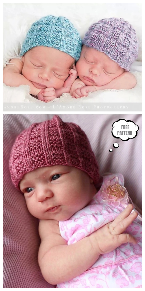 knitted baby beanie hat