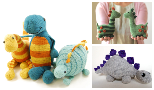 Knit Toy Dinosaur Free Knitting Patterns & Paid