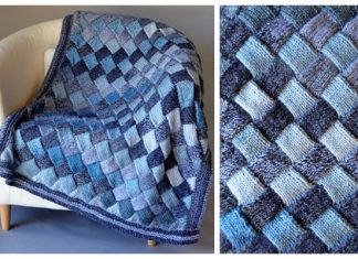 Knit Entrelac Woven Sky Throw Free Knitting Pattern