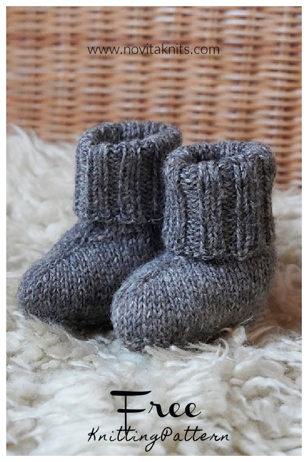 Knit Easy Ribbed Baby Booties Free Knitting Patterns
