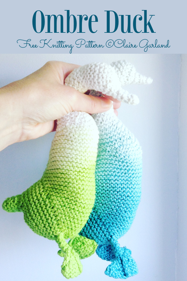 Easy Garter Stitch Knit Toy Ombre Duck Free Knitting Patterns