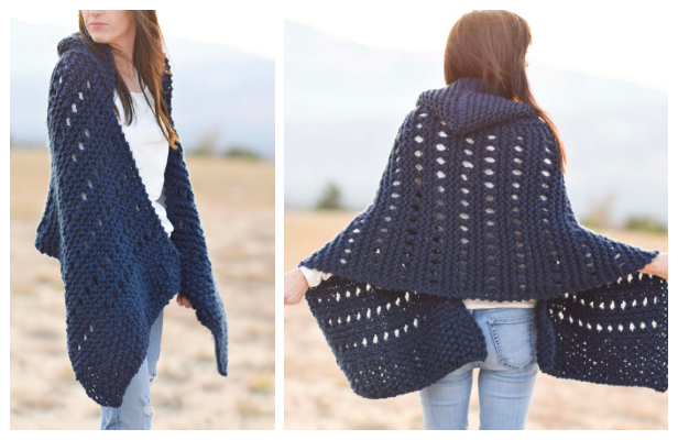 Hooded Knit Adak Wrap Pattern – Mama In A Stitch