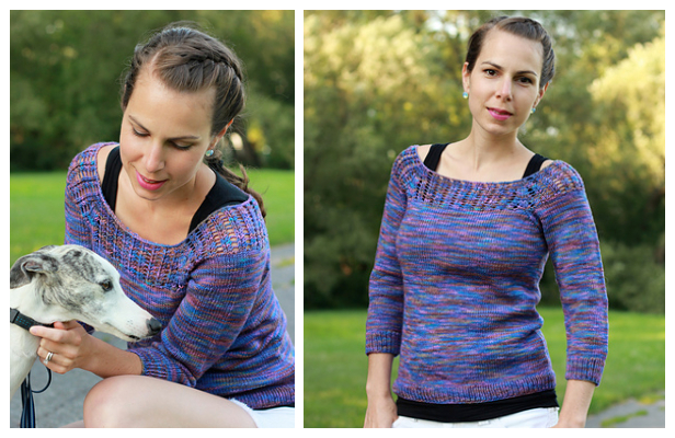 Knit Gemini Tee Top Fee Knitting Pattern