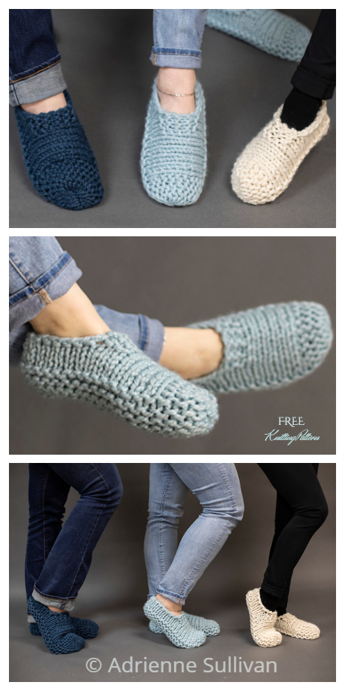 Knit Adult Cloud Slippers Free Knitting Pattern