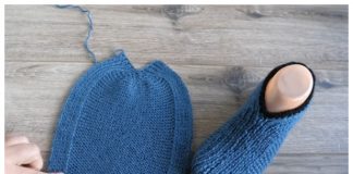 Easy One Piece Knit Ribbed Slippers Free Knitting Pattern + Video