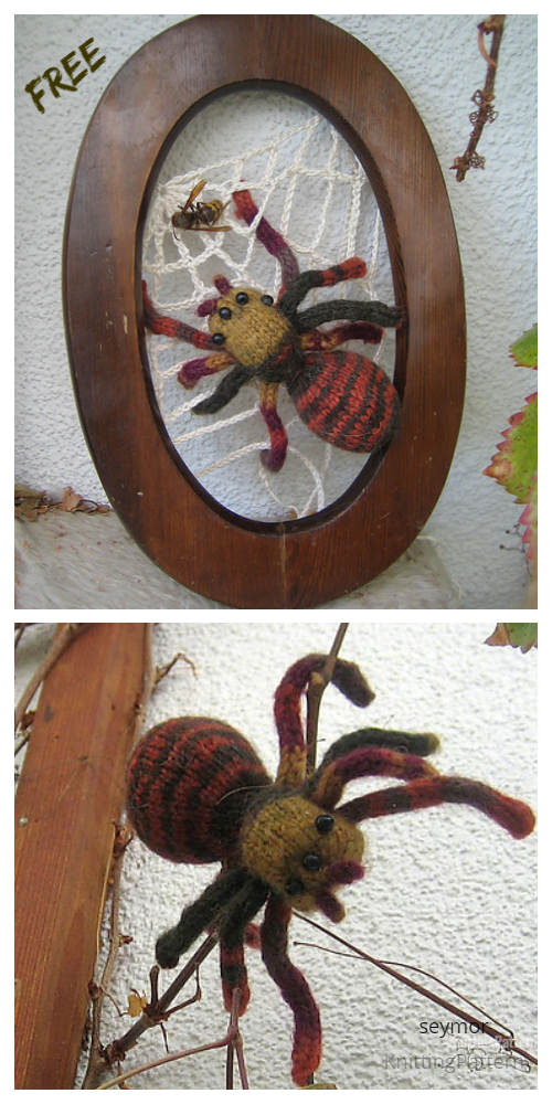Halloween Knit Toy Spider Free Knitting Pattern