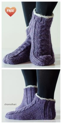 Knit Ankle Cable Sock Free Knitting Pattern - Knitting Pattern