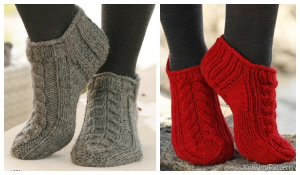 Knit Ankle Cable Sock Free Knitting Pattern