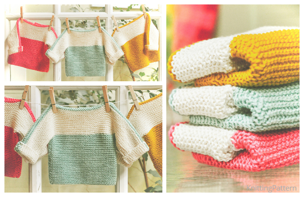 Knit French Macaroon Pullover Sweater Free Knitting Pattern