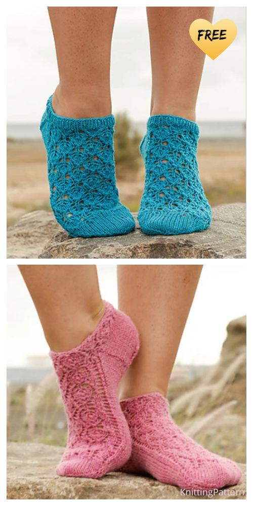 Knit Lace Ankle Socks Free Knitting Patterns