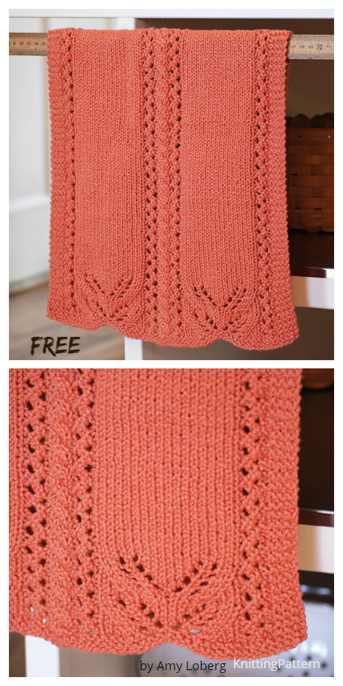 Knit Lace Edged Hand Towel Free Knitting Pattern