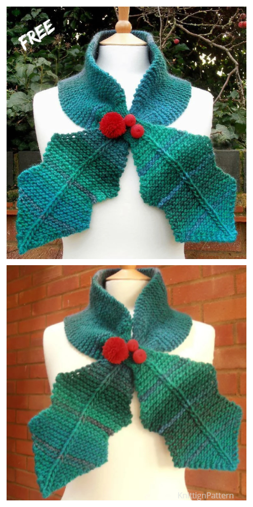 Knit Holly Scarf Free Knitting Pattern