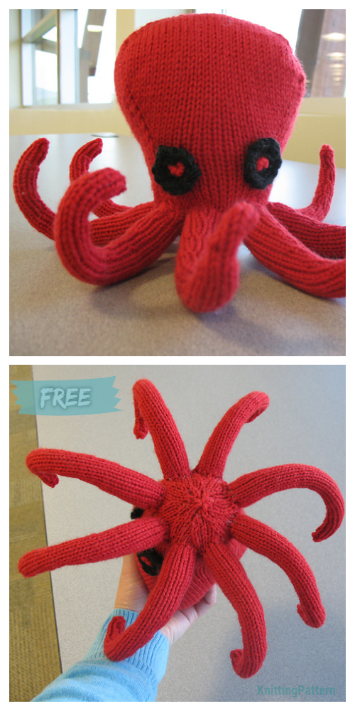 Knit Ollie the Octopus Toy Free Knitting Pattern