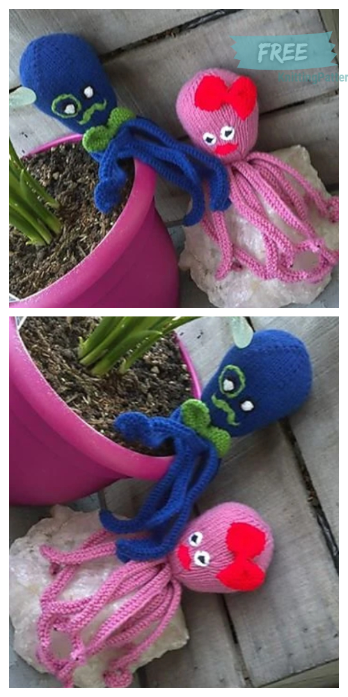 Knit Octopus Toy Free Knitting Pattern