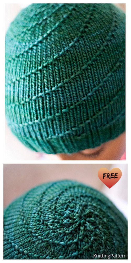 Knit Swirl Hurricane Beanie Hat Free Knitting Patterns
