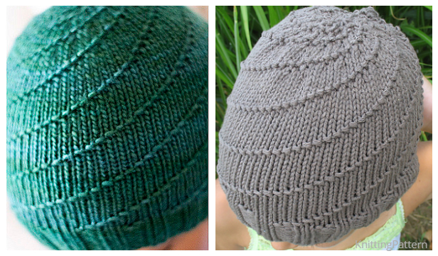 Knit Swirl Beanie Hat Free Knitting Patterns