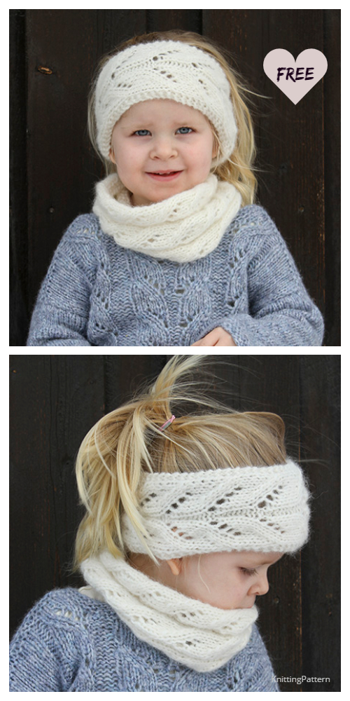 Girl Lace Headband + Cowl Set Free Knitting Pattern