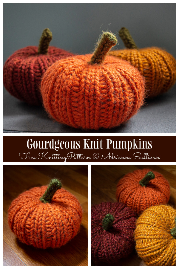 Gourdgeous Knit Pumpkins Free Knitting Pattern