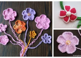 Knit 5-Petal Flower Free Knitting Patterns