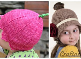 Knit Bell Flower Baby Hat Free Knitting Patterns