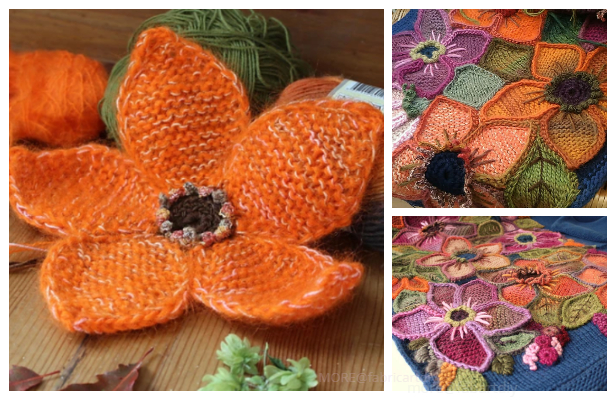 Knit Big Flower Free Knitting Pattern - Knitting Pattern