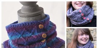 Knit Buttoned Cowl Free Knitting Patterns