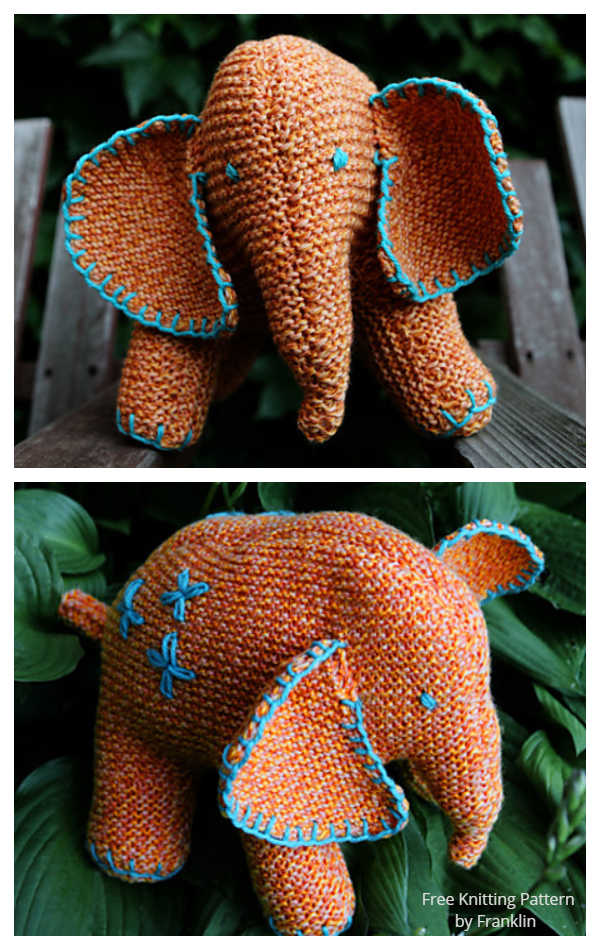 Knit Flo the Elephant Toy Free Knitting Patterns