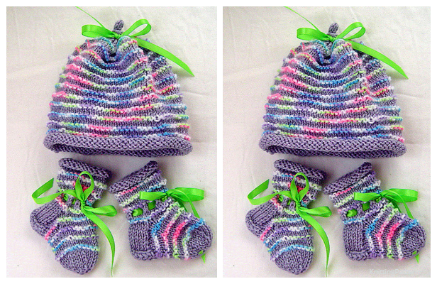 Knit Garter Ridged Baby Set Free Knitting Pattern