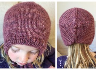 Knit Girls Bonnet Hat Free Knitting Pattern