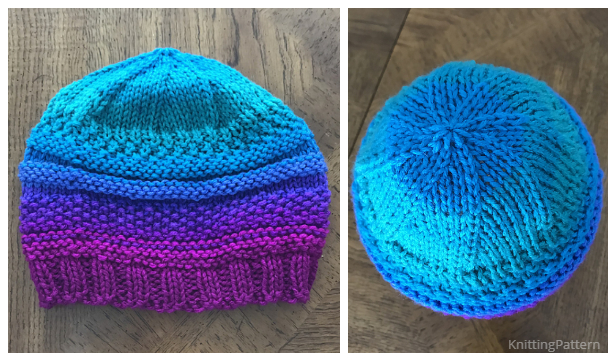 Knit Mix Stitch Hat Free Knitting Patterns