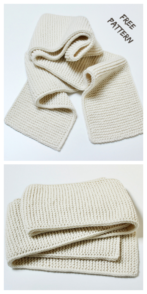 Easy Knit Distitch Edge Garter Stitch Scarf Free Knitting Patterns