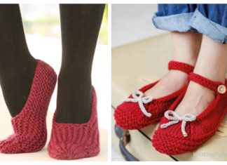 Christmas Knit Ballerina Slippers Free Knitting Patterns