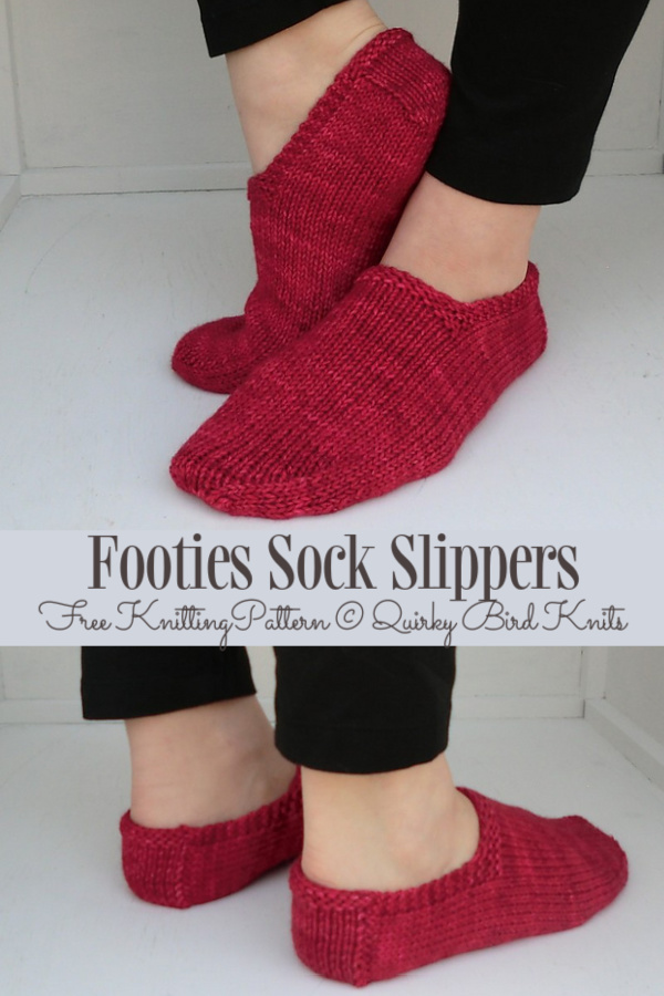 Knit Basic Slipper Footies Free Knitting Patterns