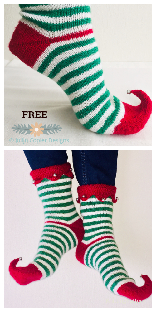 Knit Christmas Elf Socks Free Knitting Patterns Knitting