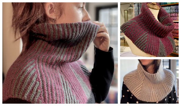 Knit Flare Brioche Tuck Cowl Knitting Pattern Free Till 1110 Knitting Pattern