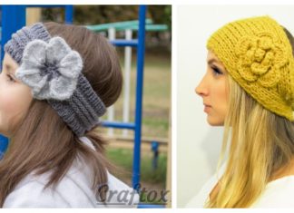 Knit Flower Headband Free Knitting Patterns + Video