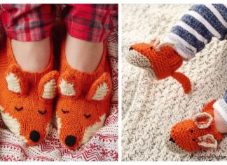 Knit Fox Slippers Free Knitting Patterns