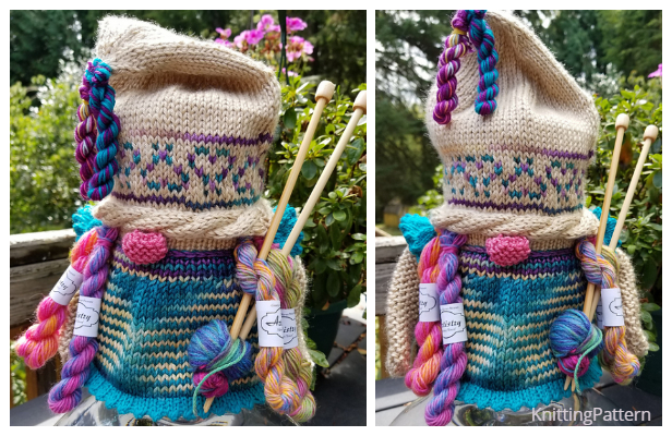 Knit Gnome Lady Jar Cover Free Knitting Pattern Knitting