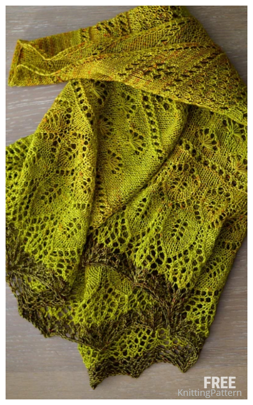 Knit Herbstblüte Lace Shawl Free Knitting Pattern