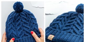 Knit Unisex Cable Beanie Hat Free Knitting Pattern